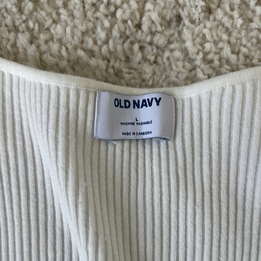 Old Navy Cream Ribbed Top - Picture 2 of 2